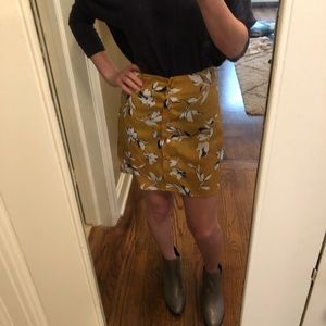 Button up silk skirt